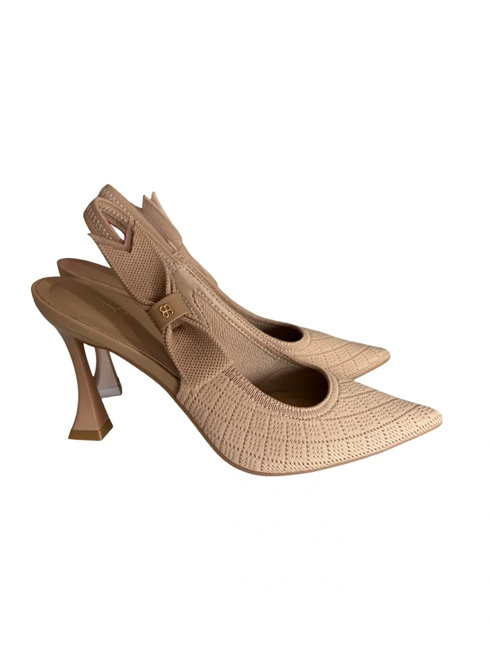 Cosy Island EverLush Bowknot Pointed Toe Heeled Slingback Nude Size 6